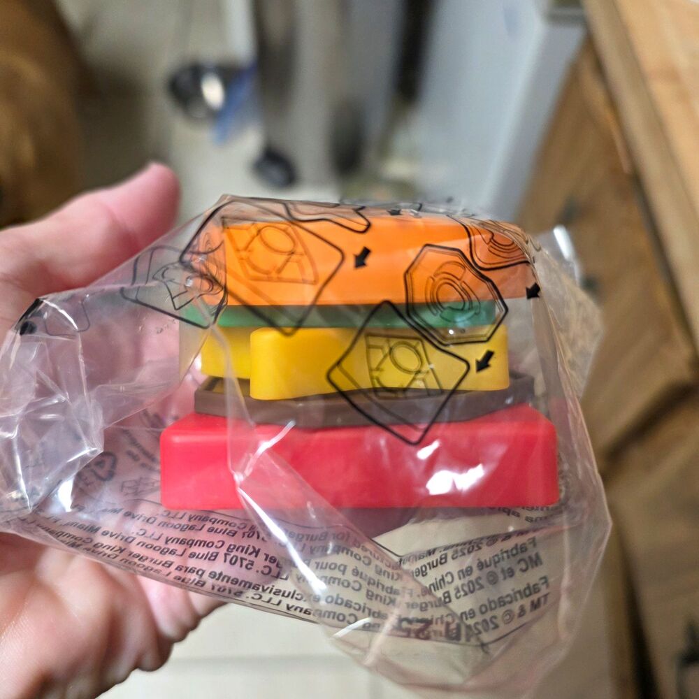 2023 Burger King Kids Meal Stacking Burger Toy Burger-Shaped Sealed Bag